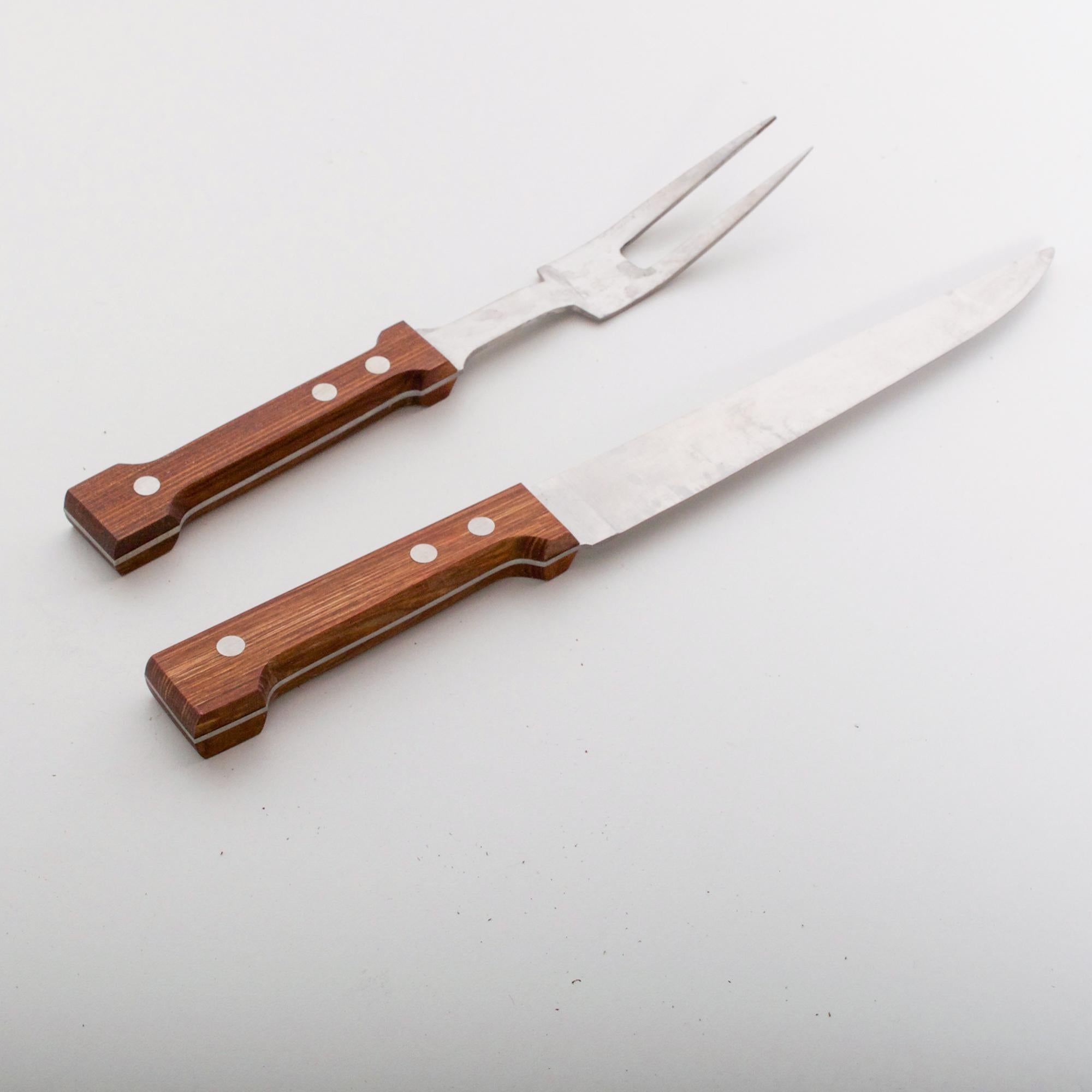 Danish 1970s Dansk Carving Set Gunnar Cyren Cutlery Knife & Fork Boxed Denmark
