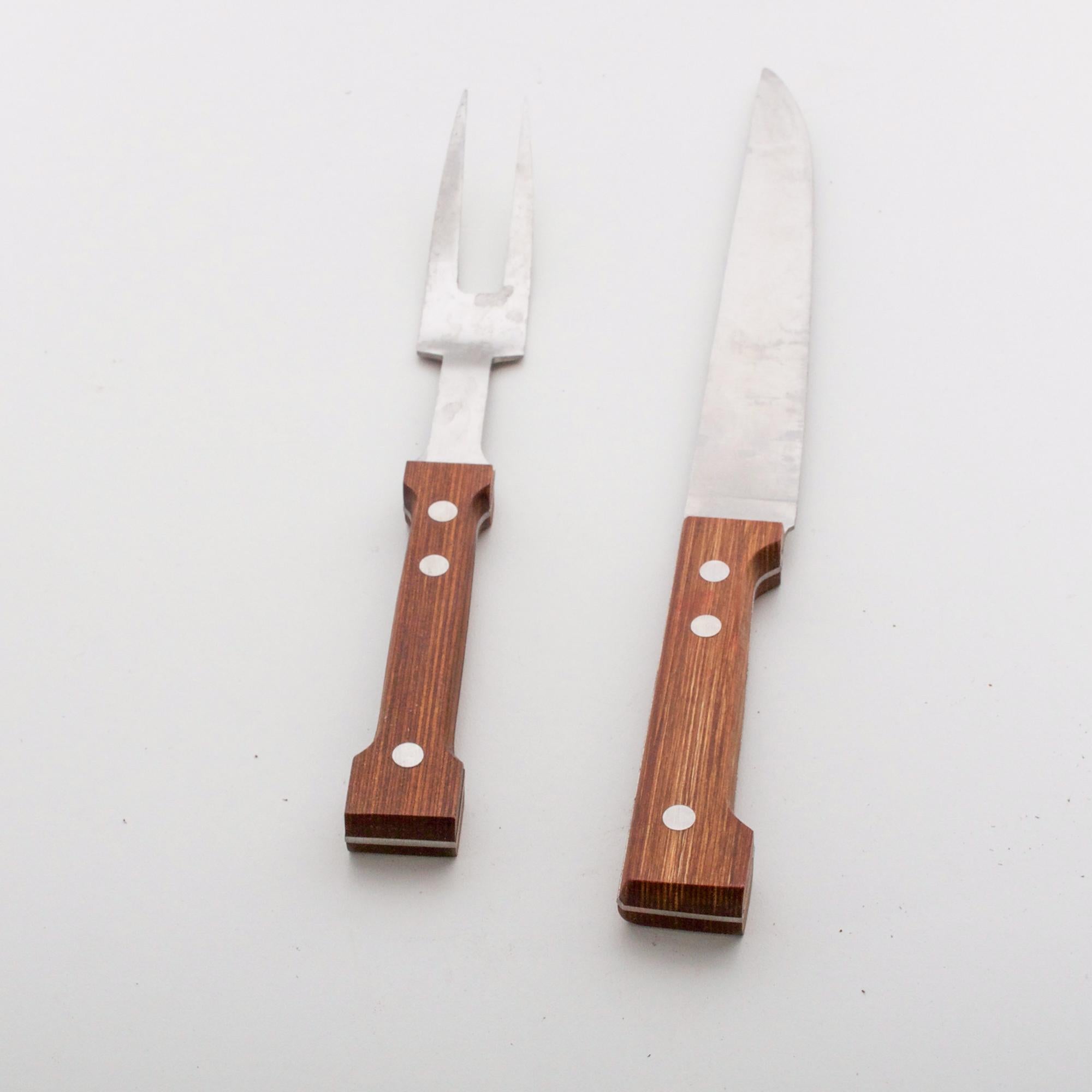 1970s Dansk Carving Set Gunnar Cyren Cutlery Knife & Fork Boxed Denmark 2