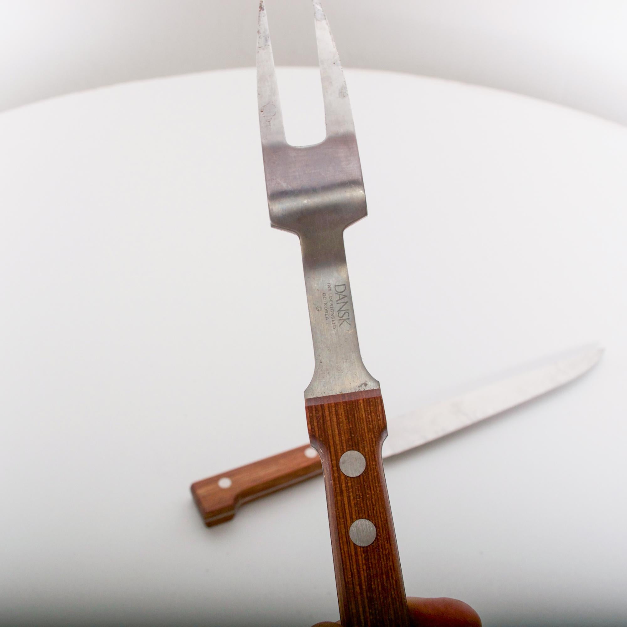 1970s Dansk Carving Set Gunnar Cyren Cutlery Knife & Fork Boxed Denmark 3