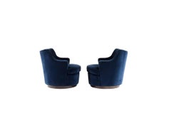 Per Debbie: Coppia di sedie girevoli Edward Wormley for Dunbar in blu