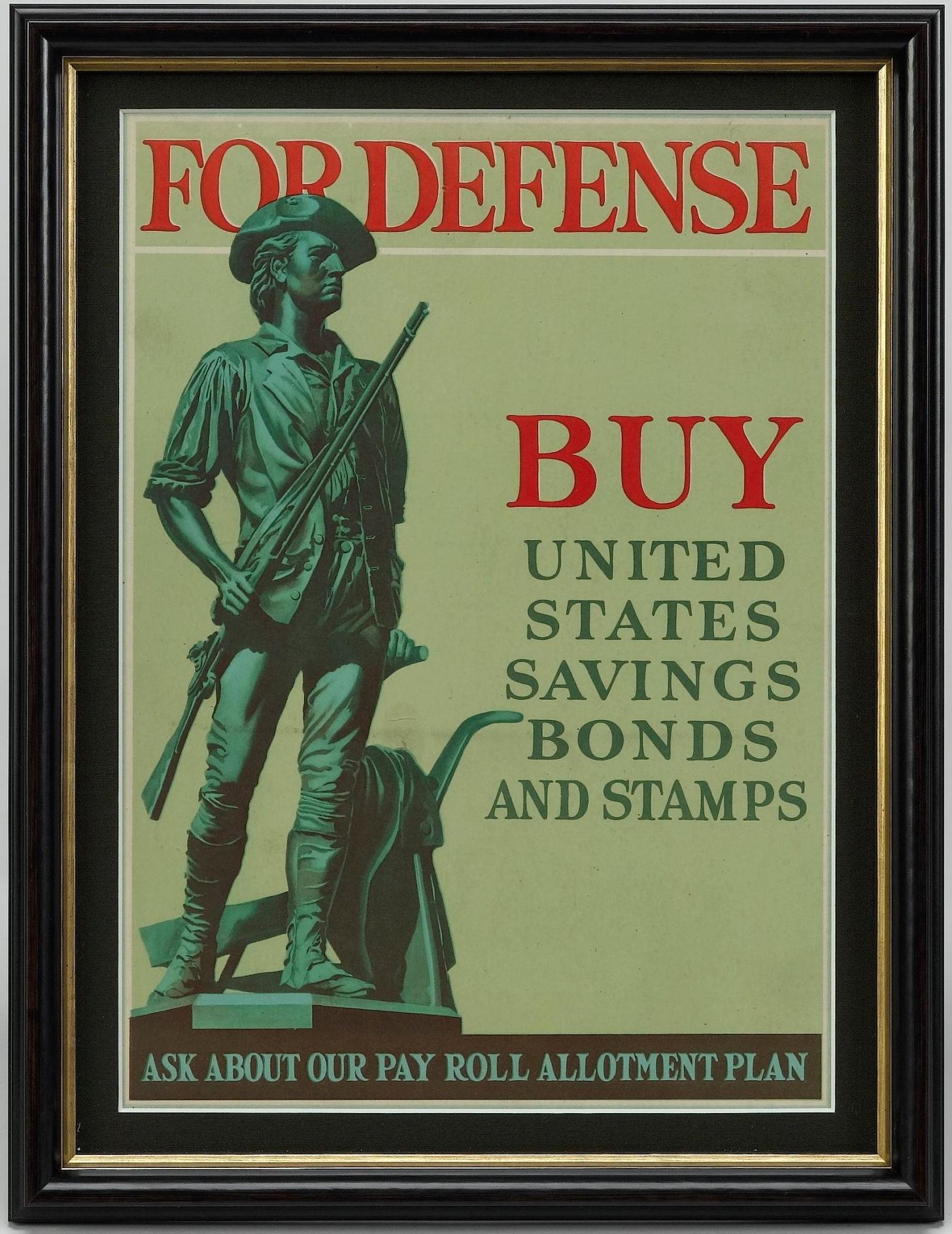 „Für die Verteidigung kaufen Sie Spar Bonds und Stempel der Vereinigten Staaten.“ Poster aus dem Zweiten Weltkrieg im Angebot 4