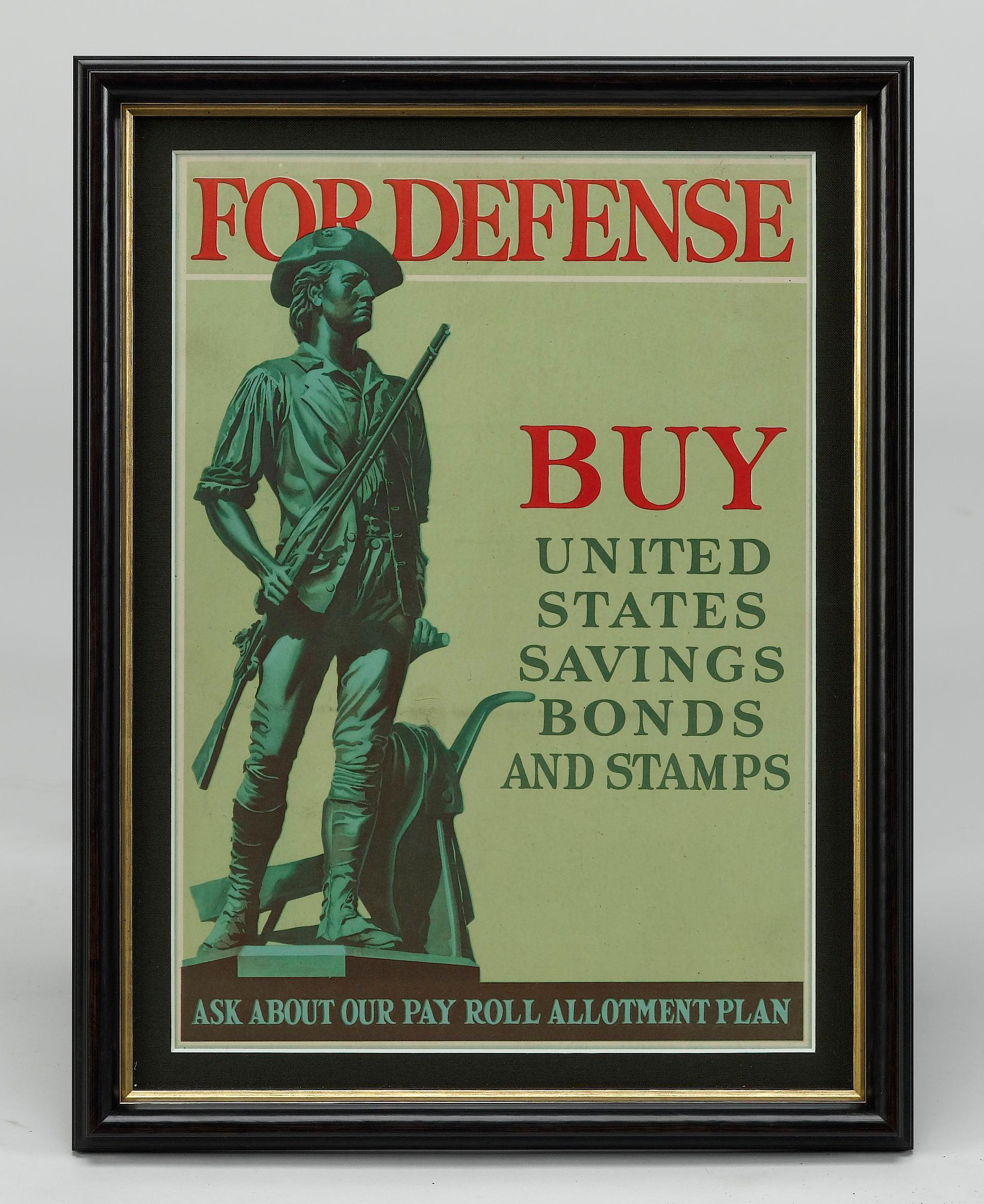 This is a vintage savings bond poster from WWII, dating to 1941. The poster reads 