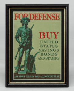 "For Defense, Buy United States Savings Bonds and Stamps." Vintage WWII Poster