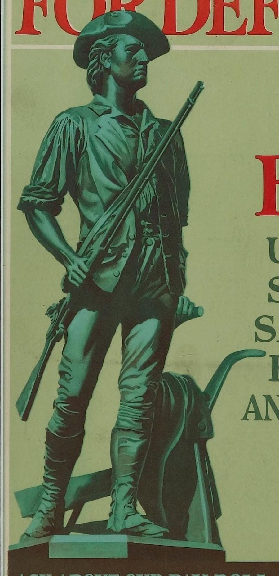 „Für die Verteidigung kaufen Sie Spar Bonds und Stempel der Vereinigten Staaten.“ Poster aus dem Zweiten Weltkrieg im Angebot 2