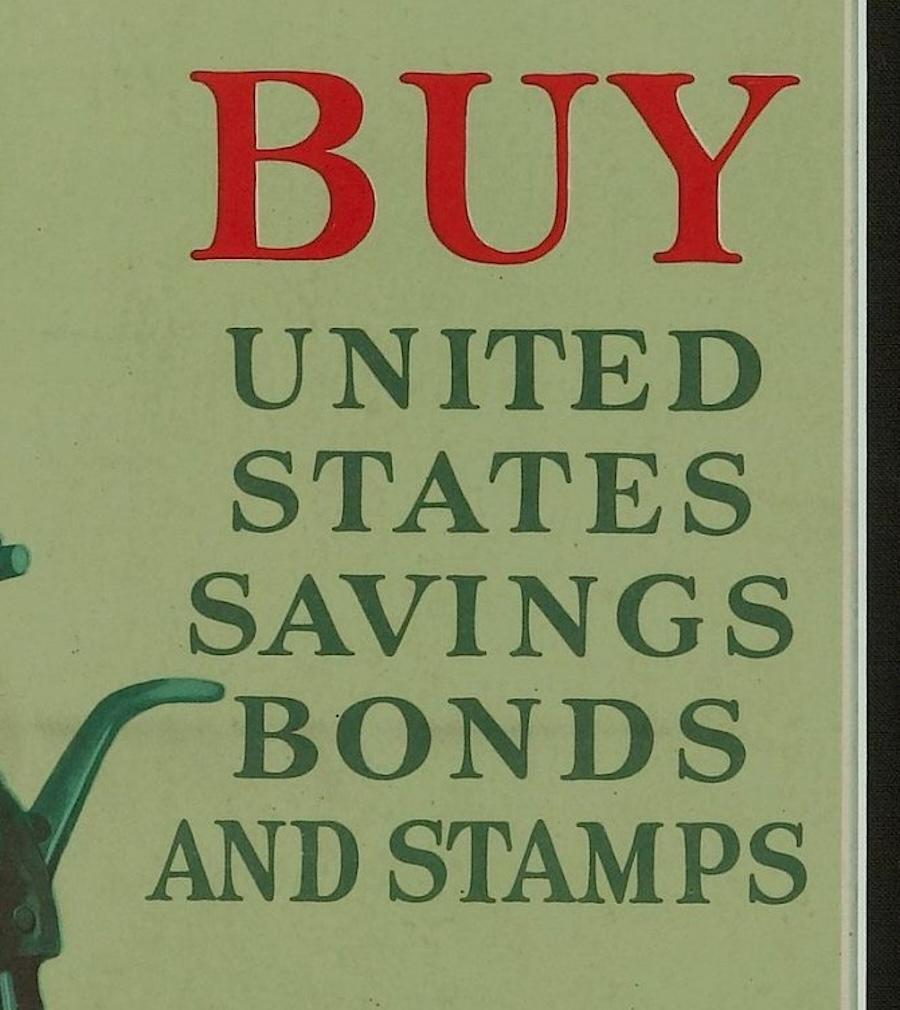 „Für die Verteidigung kaufen Sie Spar Bonds und Stempel der Vereinigten Staaten.“ Poster aus dem Zweiten Weltkrieg im Angebot 3