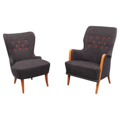 For Him and Her  Easy chairs and matching ottoman . 1950s