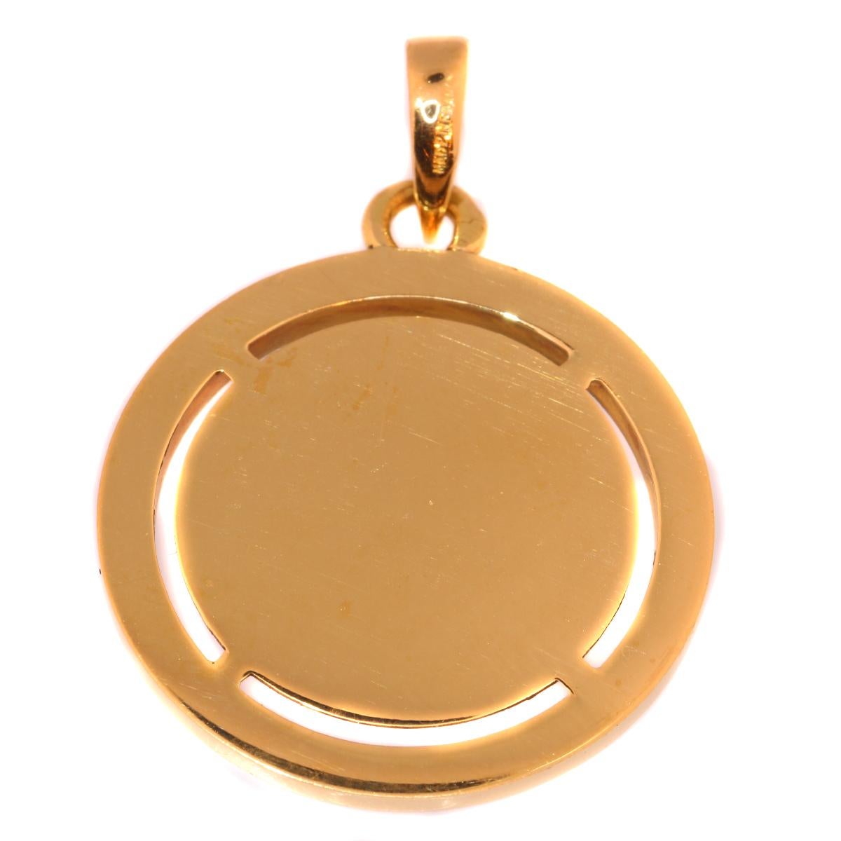 For Lesley - Vintage 1950s Romantic Gold Love Pendant with Diamonds and Rubies In Excellent Condition In Antwerp, BE