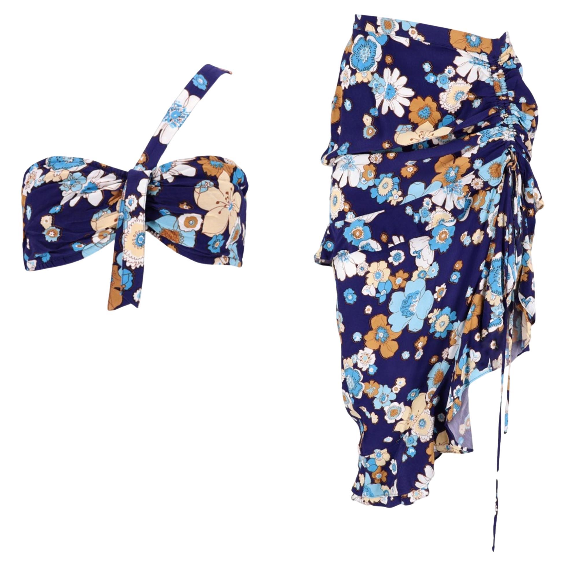 For Love & Lemons Asymmetrisches Oberteil mit Blumenmuster und passender Rock im Set im Angebot