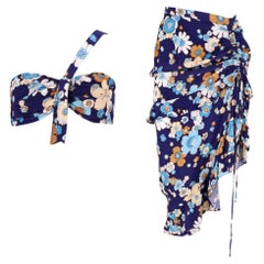 For Love & Lemons Asymmetrisches Oberteil mit Blumenmuster und passender Rock im Set