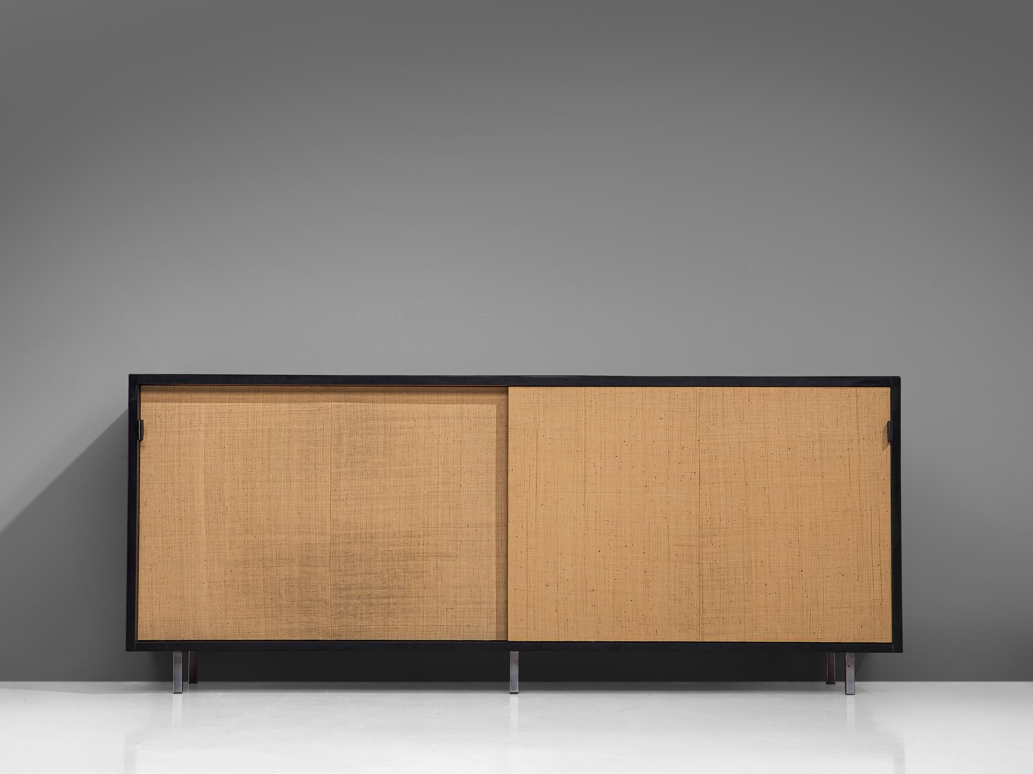 American For Lucy: Early Florence Knoll Credenza with Cane Sliding Doors