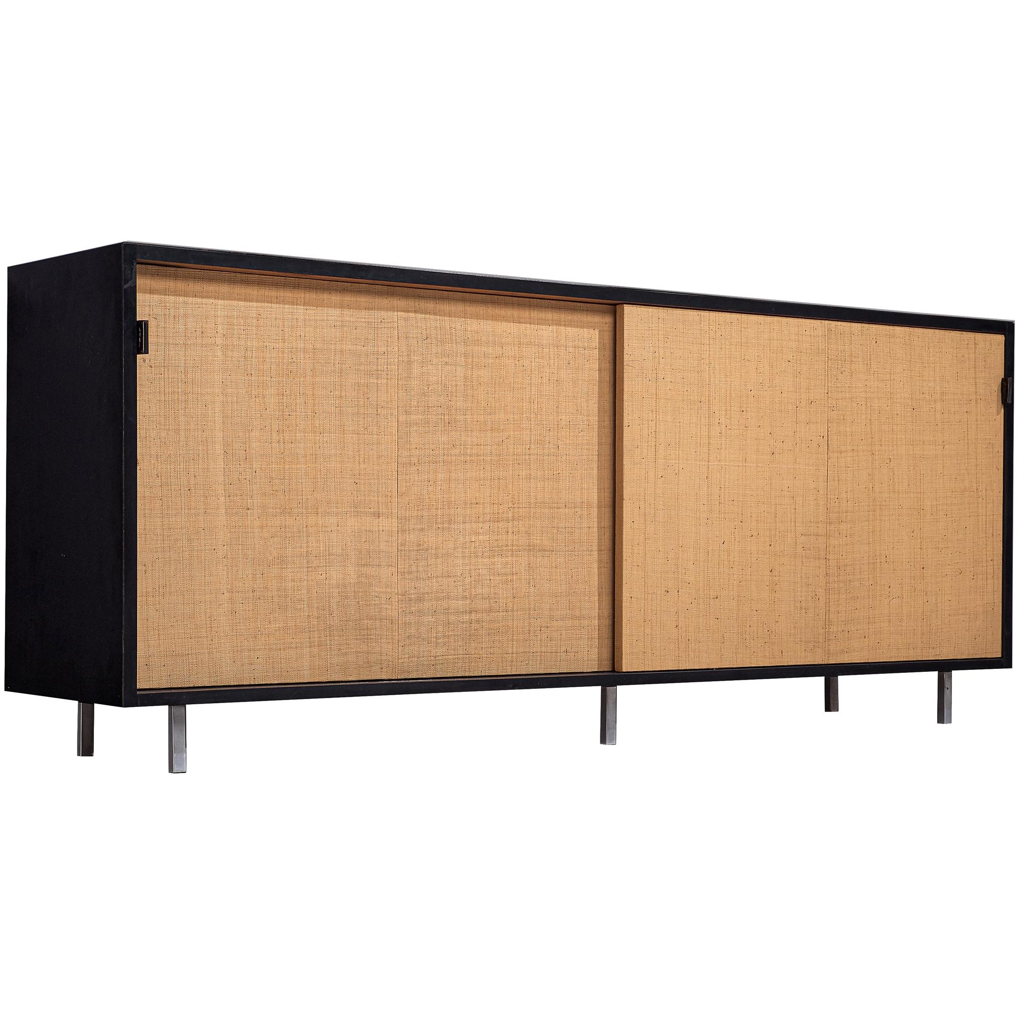 For Lucy: Early Florence Knoll Credenza with Cane Sliding Doors