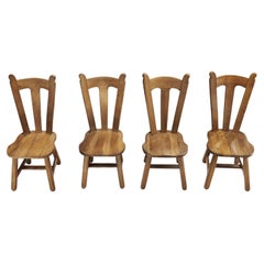 For Madison - Alternative set of Belgian Oak Dining Chairs, Belgium 1970s