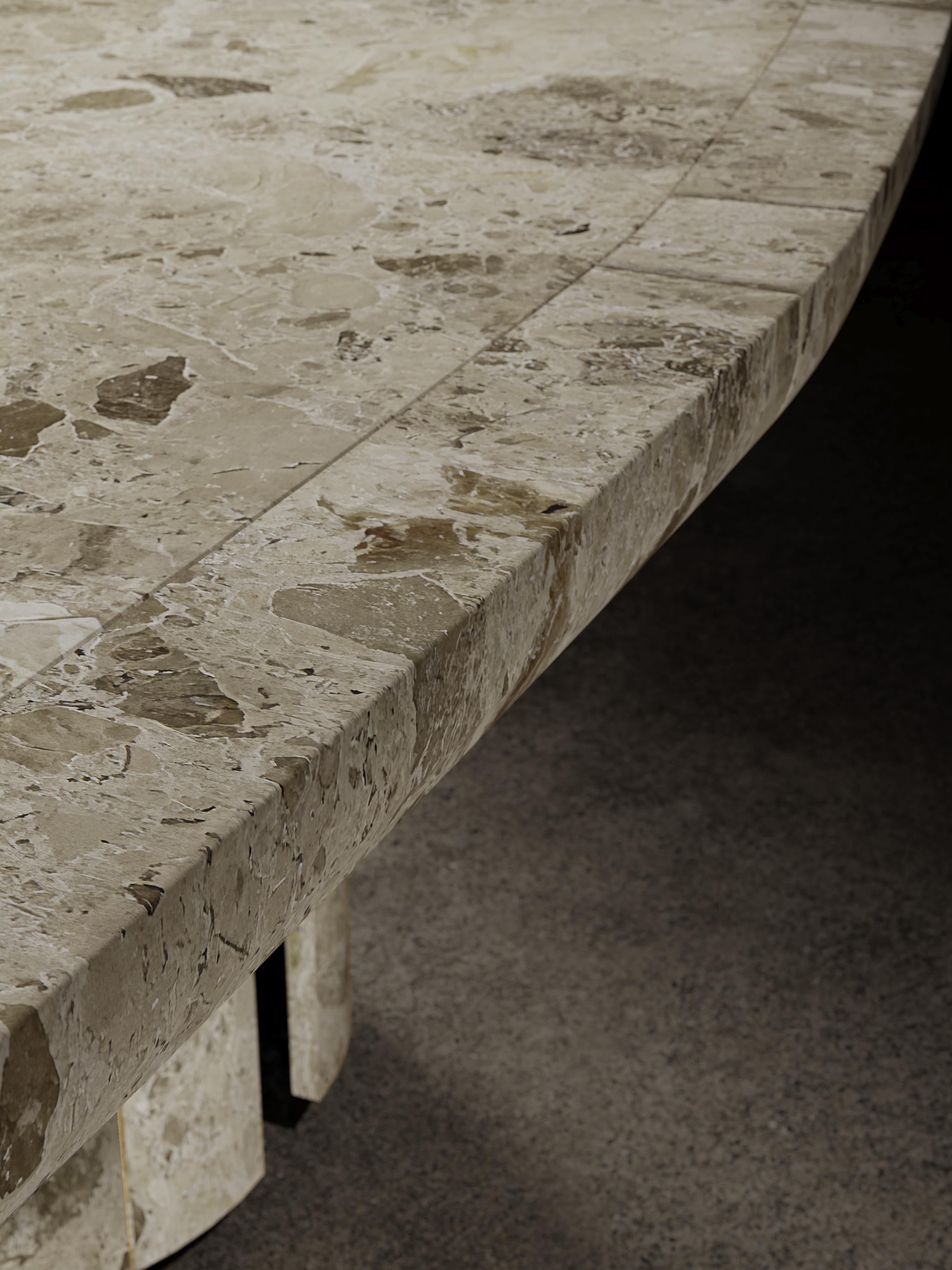 Italian For No One Dining Table Marble Ambrosia marble - READY TO SHIP For Sale