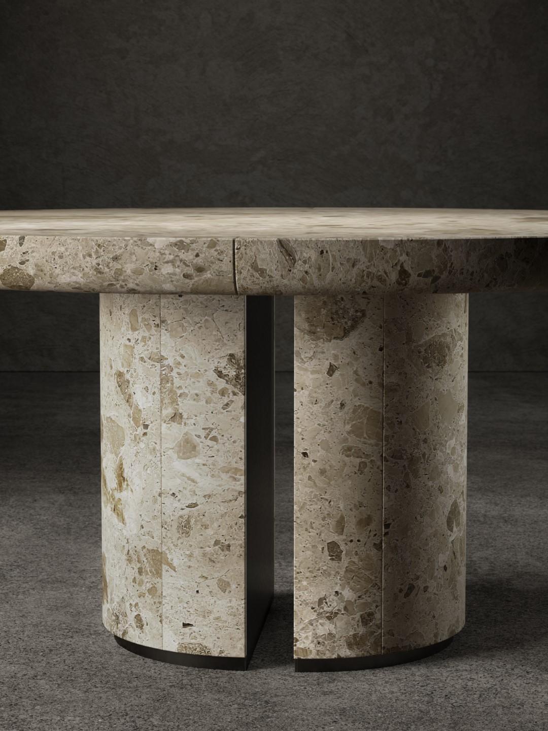 italien Table de salle à manger ronde en marbre Ambrosia pour No One en vente