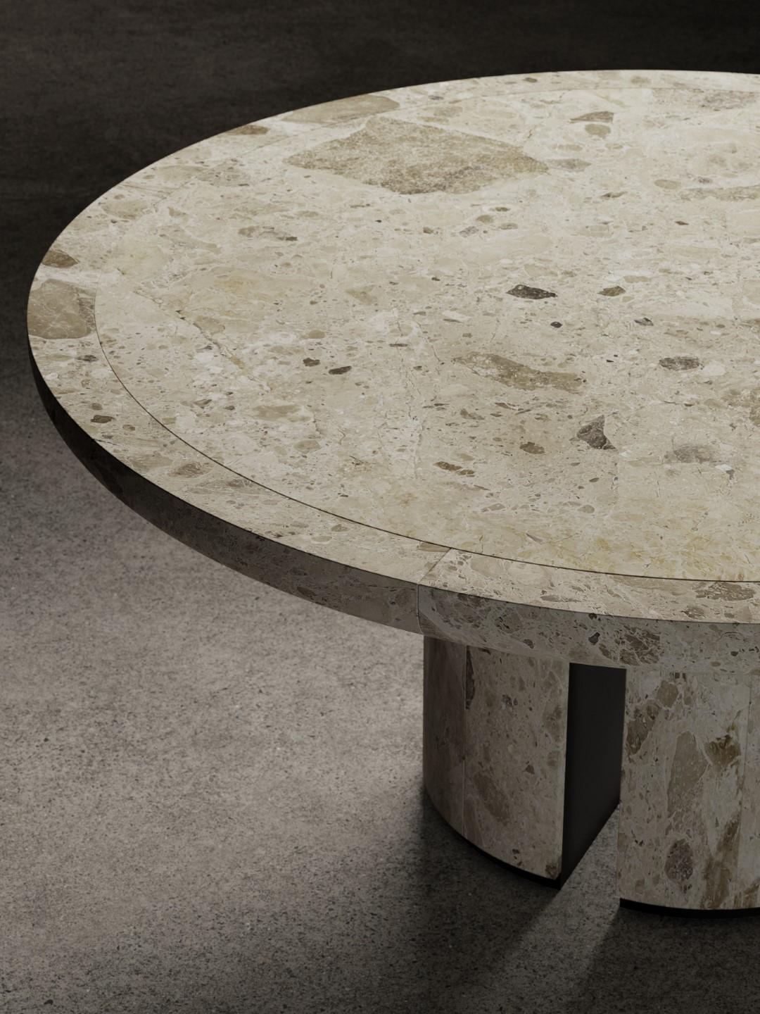 Peint Table de salle à manger ronde en marbre Ambrosia pour No One en vente