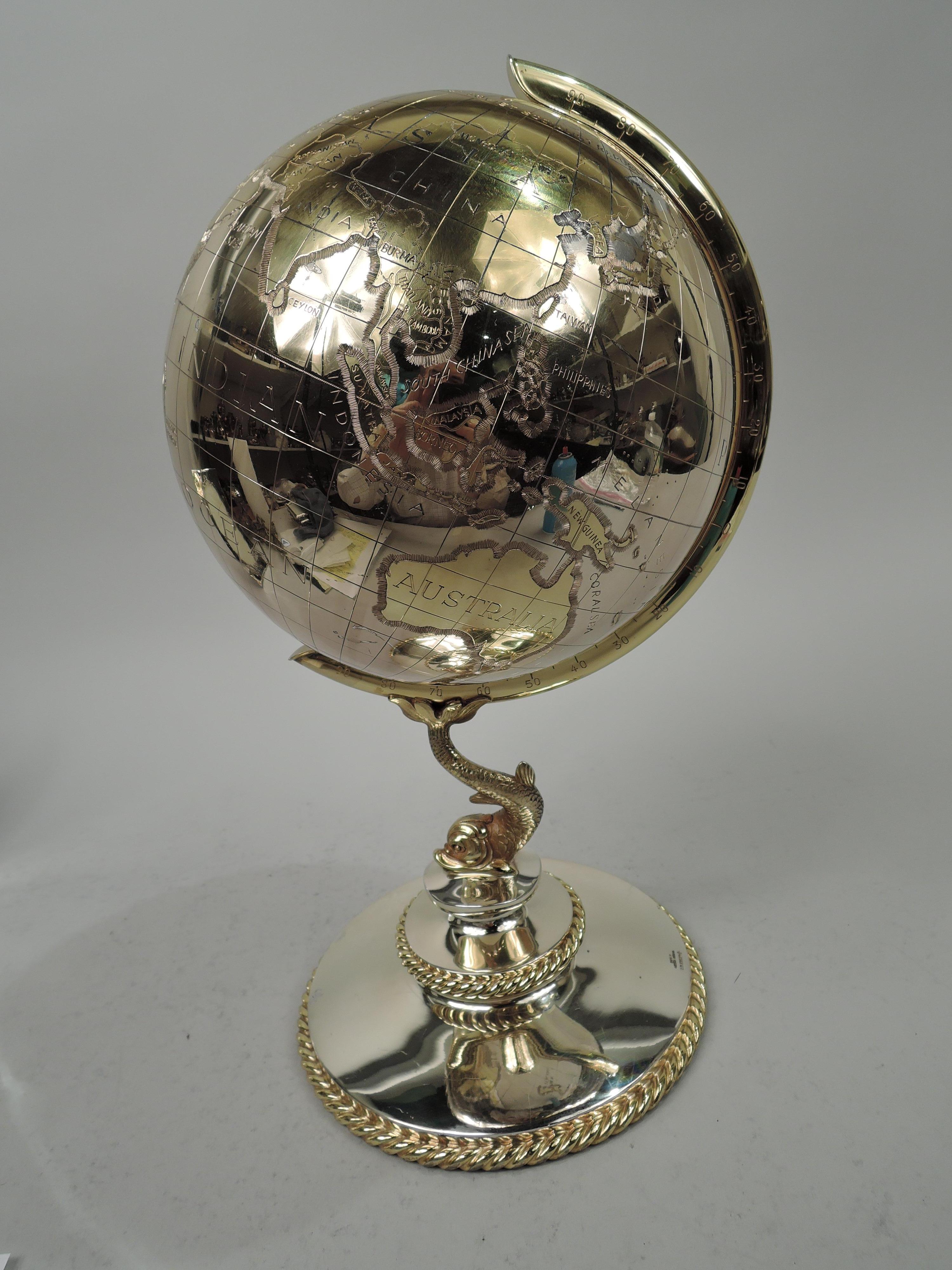 silver globe ornament