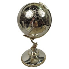 for Office Détente, Cold War-Era Sterling Silver Desk Globe