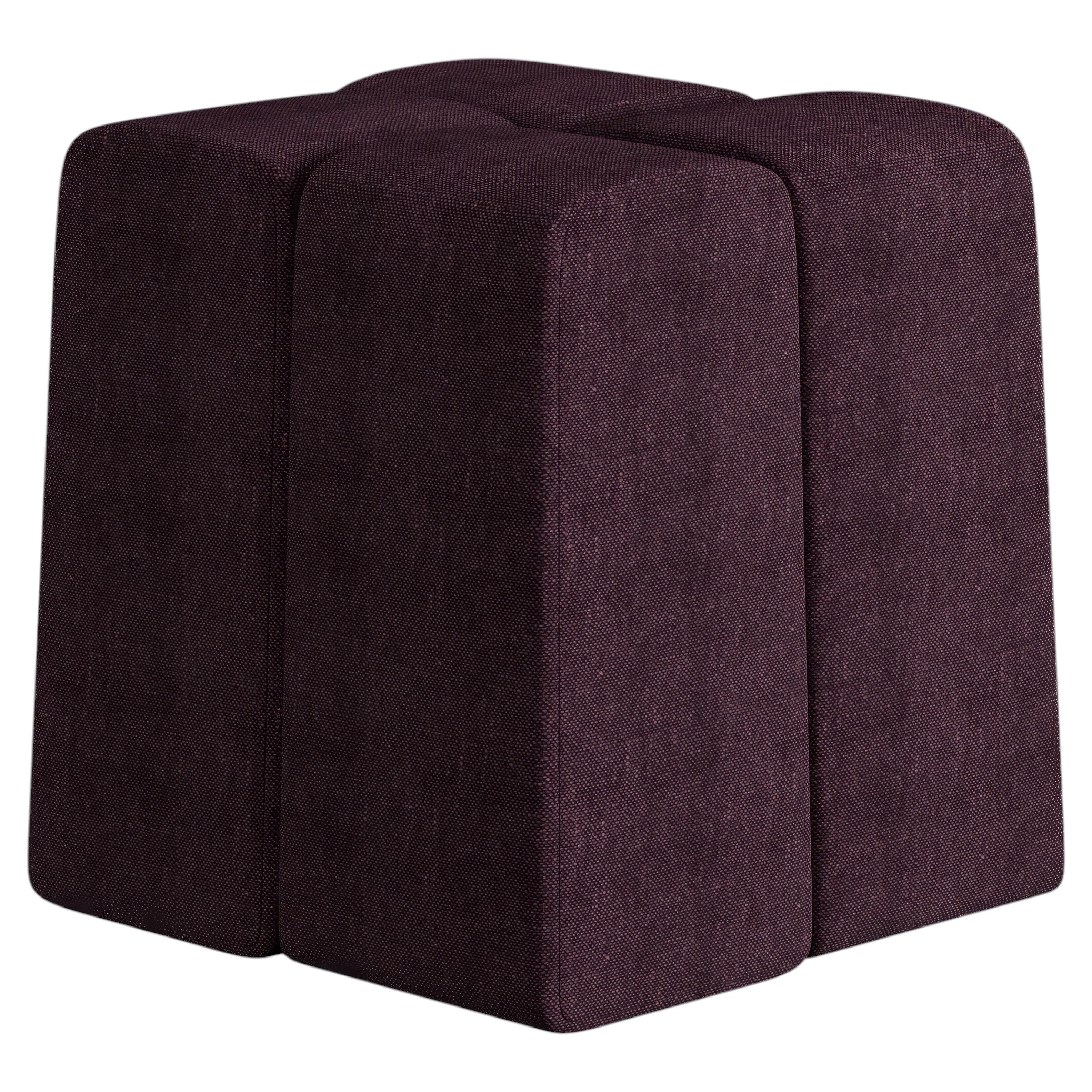 Pouf by Hermhaus: Upholstered Linen-Cotton, Mid-Century Modern