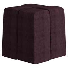 Pouf Hermhaus : revêtement en lin et coton, style « Mid-Century Modern »