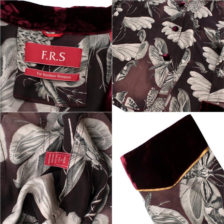 Pantalon Velours Imprimé Floral Bordeaux F.R.S For Restless Sleepers - Taille M Femme