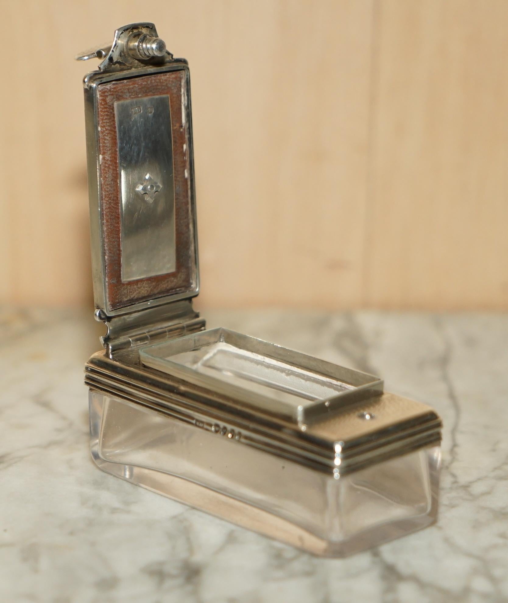 for Restoration Antique Hardwood Brass Vanity Box Sterling Silver Pieces Inside For Sale 6