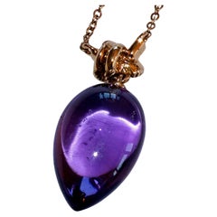 For Sailors Amethyst Pendant Chain 750 Rose Gold delicate Knot Shape Amethyst