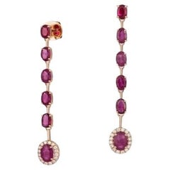 For Sandy NWT $5, 500 18KT Gold Fancy Glittering Fancy Red Ruby Diamond Earrings
