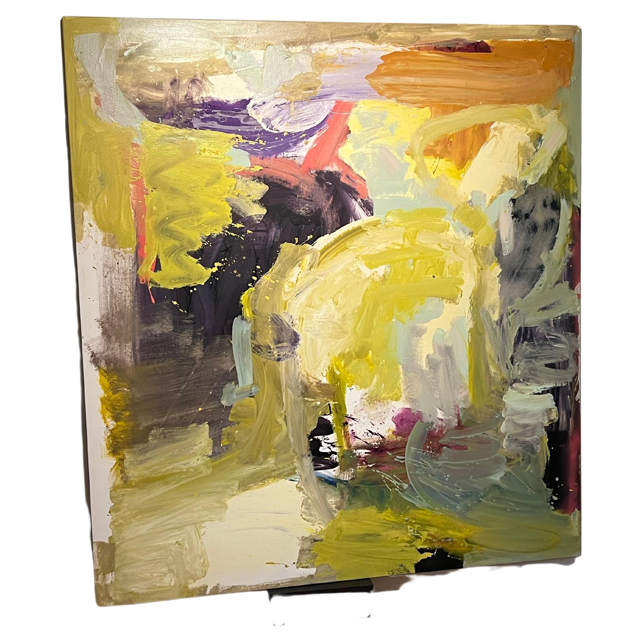 « Pour Saturday », grande peinture abstraite carrée de Jim Condron