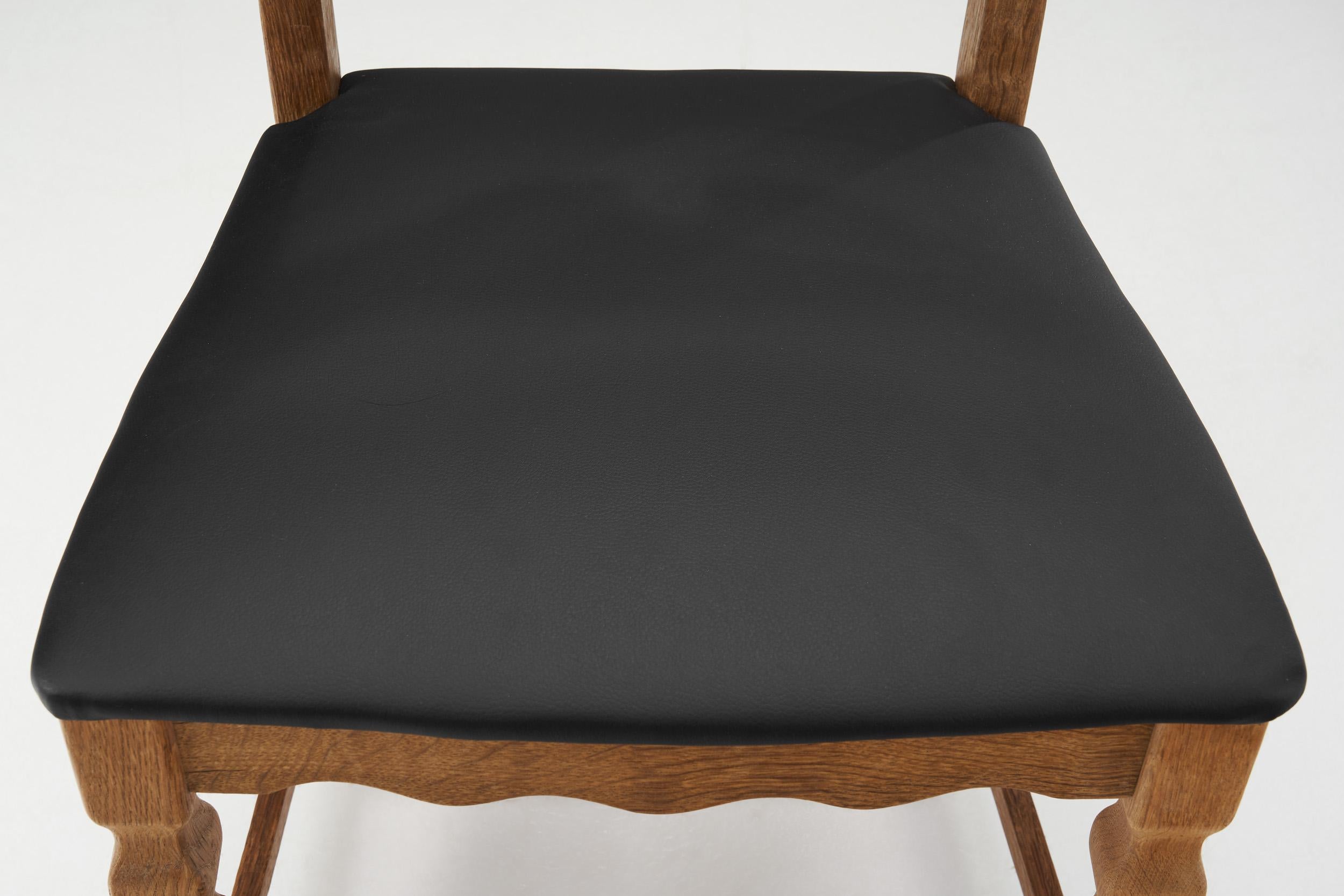 Fabric For Shannon - Set of Eight Henning Kjærnulf Oak Dining Chairs, Denmark 1960s