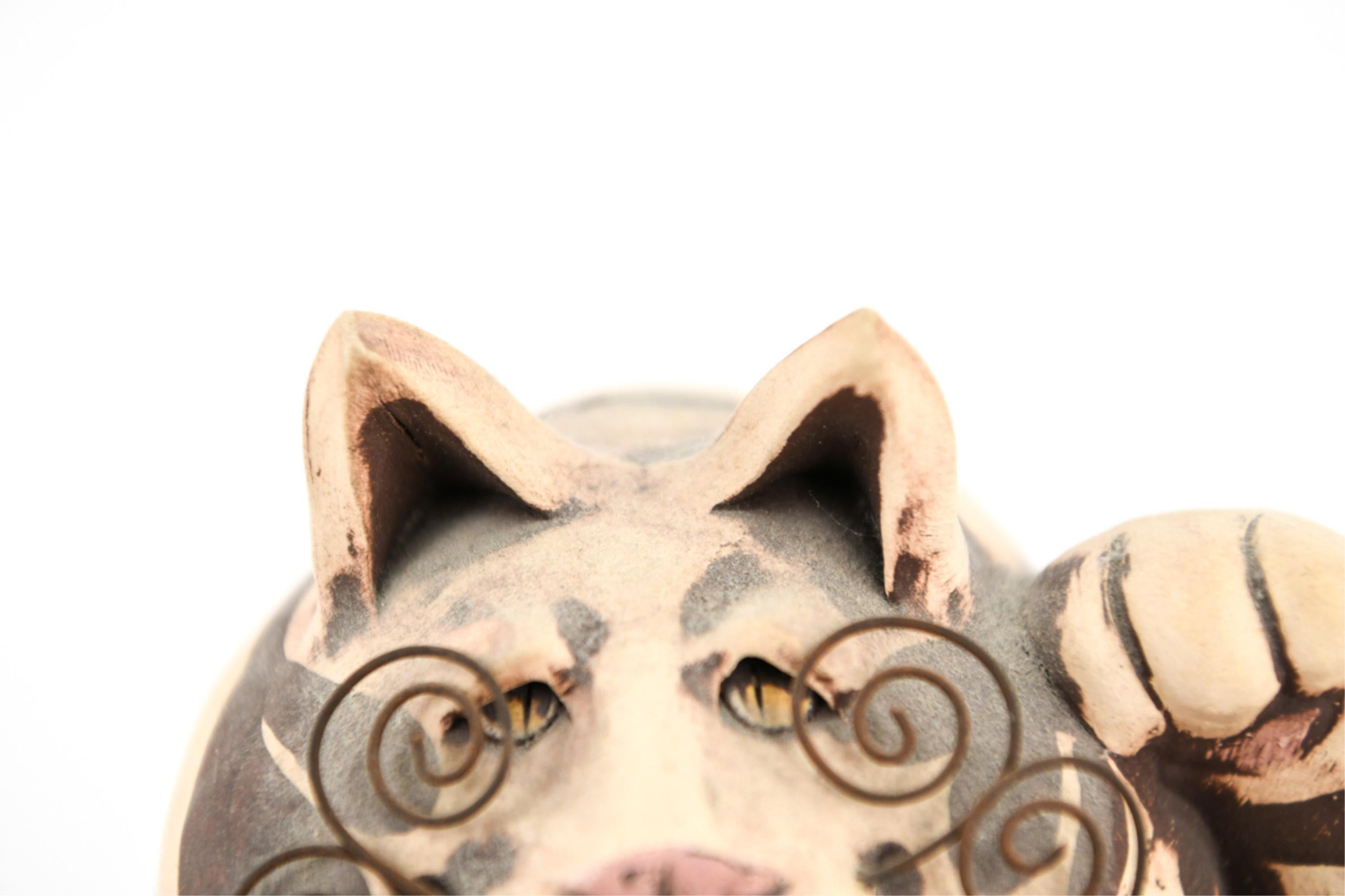 For the Cat Lover, a Vintage Ceramic Fat Cat Piggy Bank 7