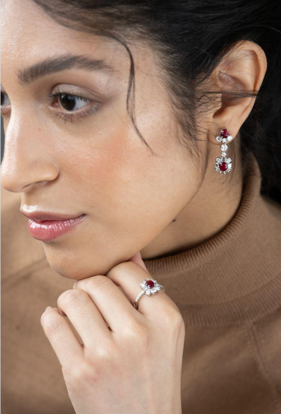 Oval Cut For the Stars Suite: SSEF Certified Pigeon Blood Burmese No Heat Ruby Earrings   For Sale