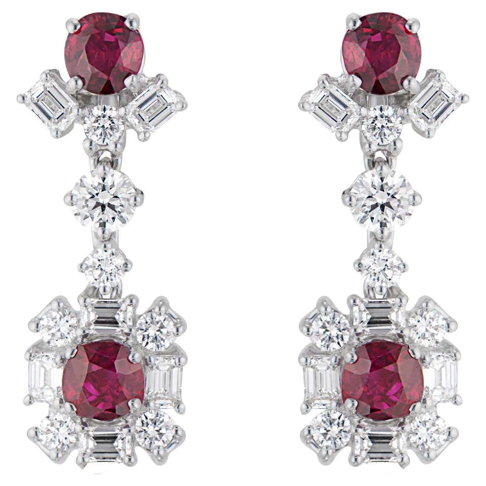 Antique Ruby Drop Earrings - 1,137 For Sale at 1stDibs | ruby drop ...