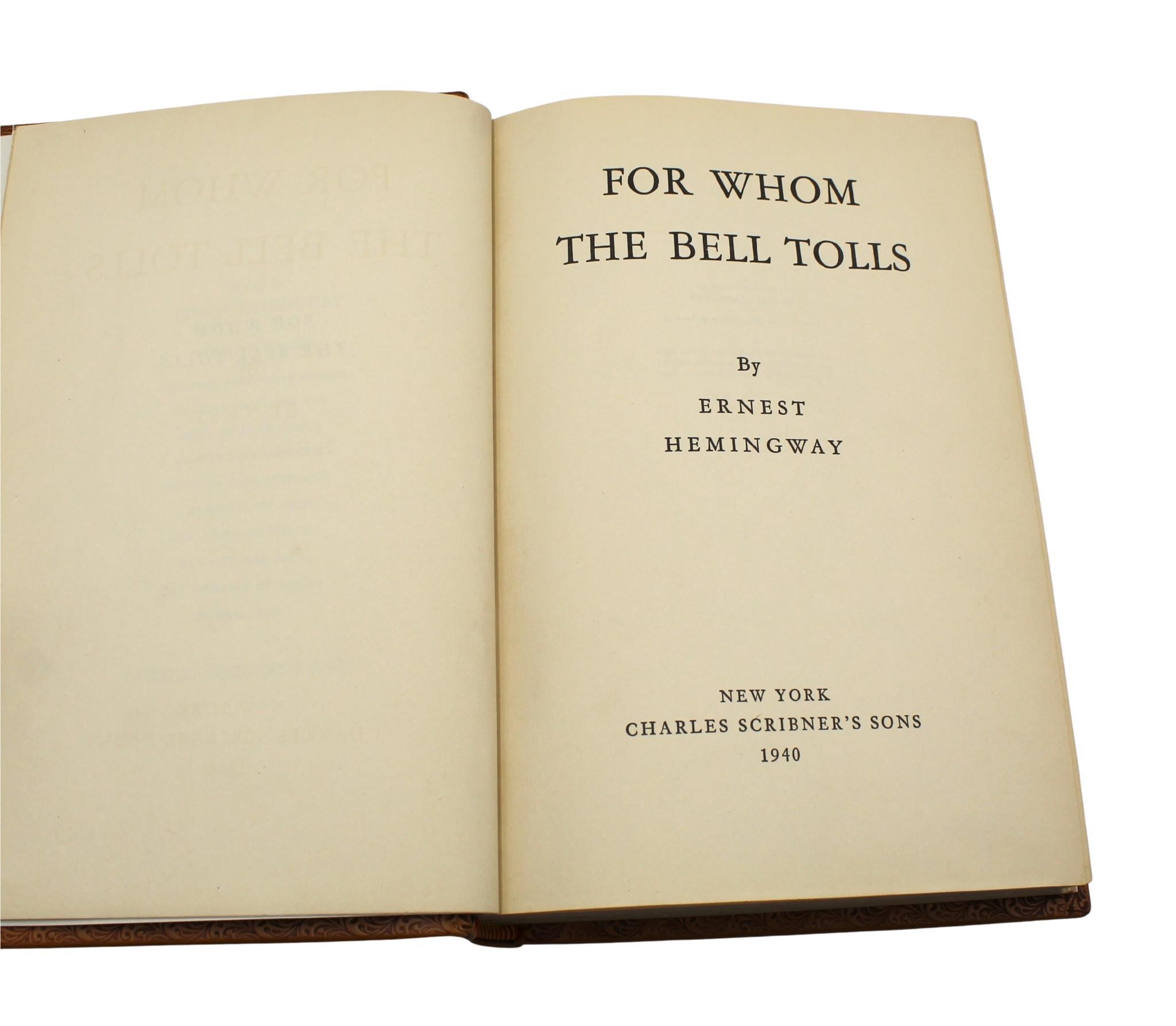 For Whom The Bell Tolls by Ernest Hemingway, First Edition, 1940 en vente 5