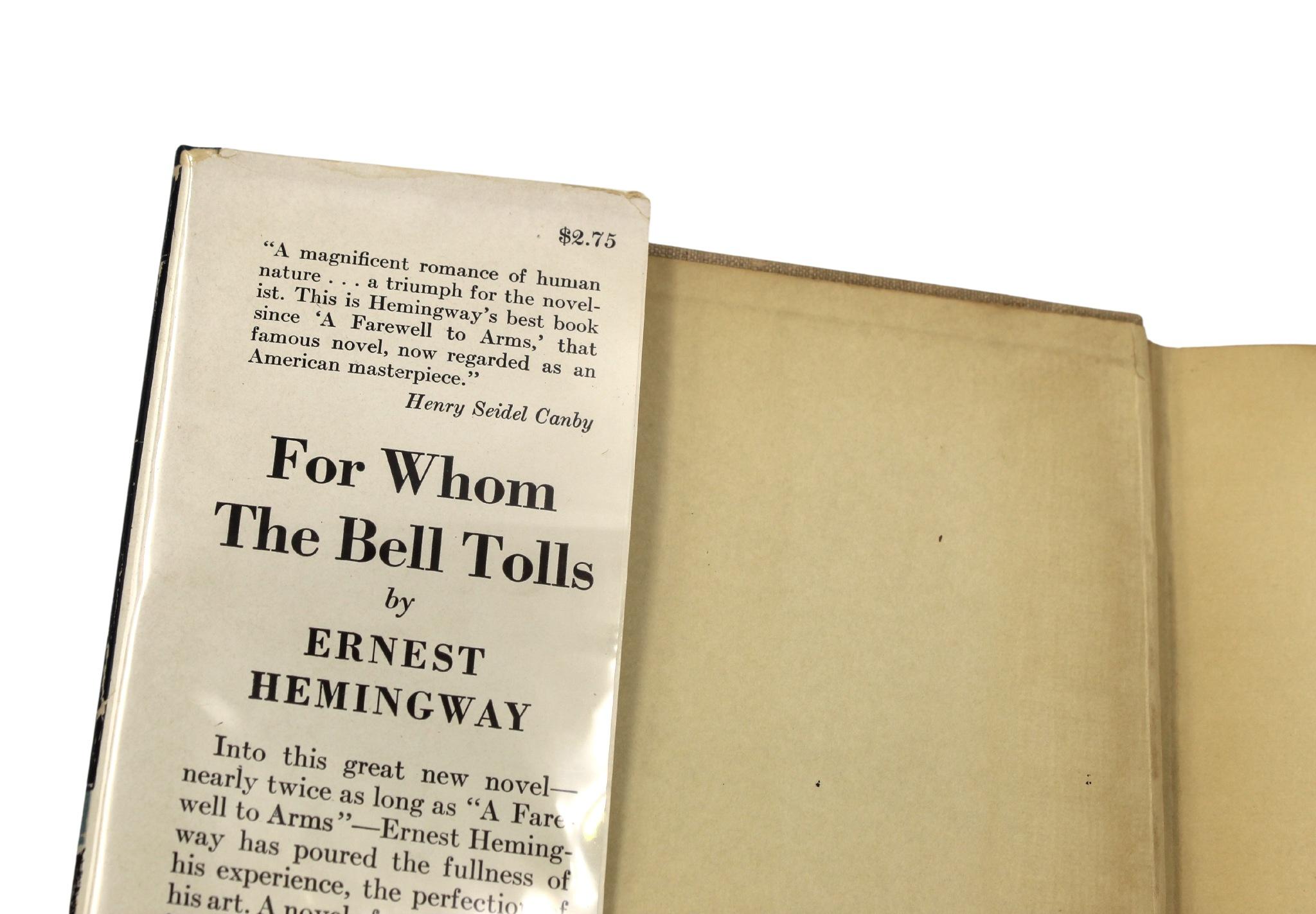 Pour Whom the Bell Tolls d'Ernest Hemingway, première édition dans son DJ original, 1940 en vente 1