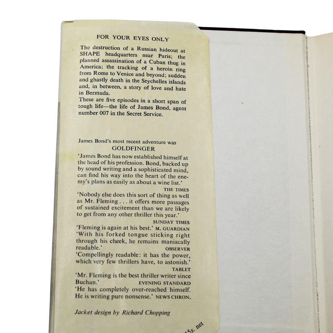 Milieu du XXe siècle For Your Eyes Only de Ian Fleming, première édition, première impression, avec DJ original. en vente