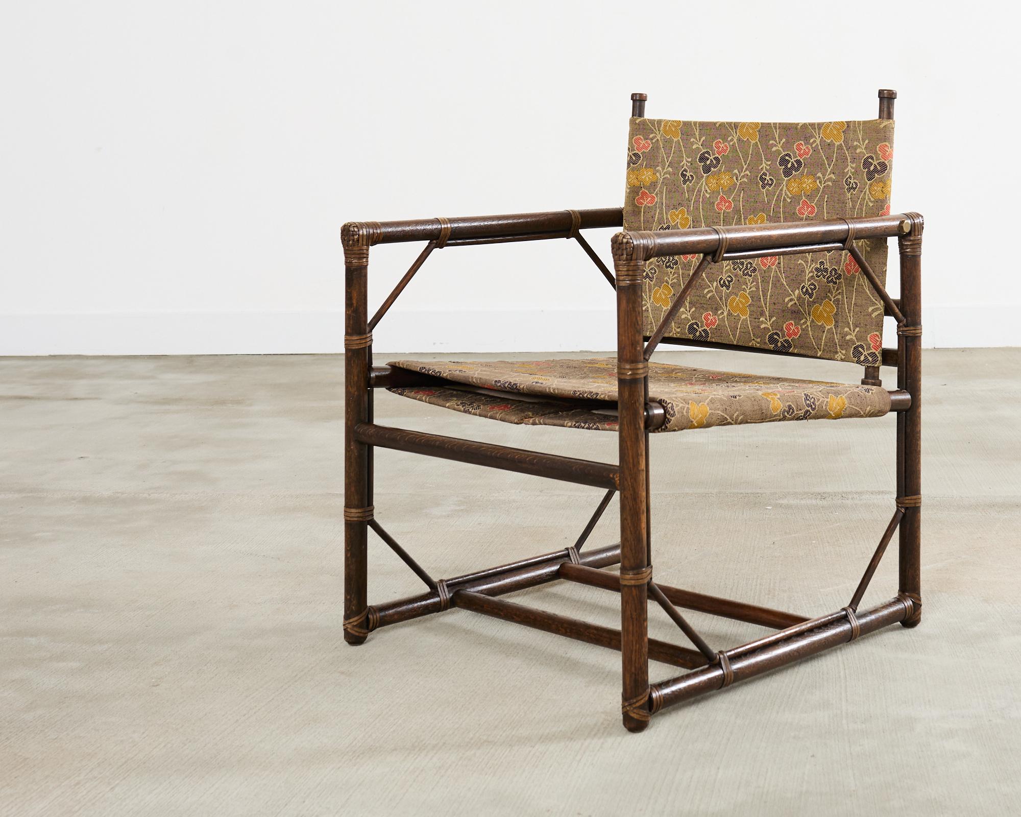 American Forbes for McGuire Campaign Style Oak Officer's Chair For Sale