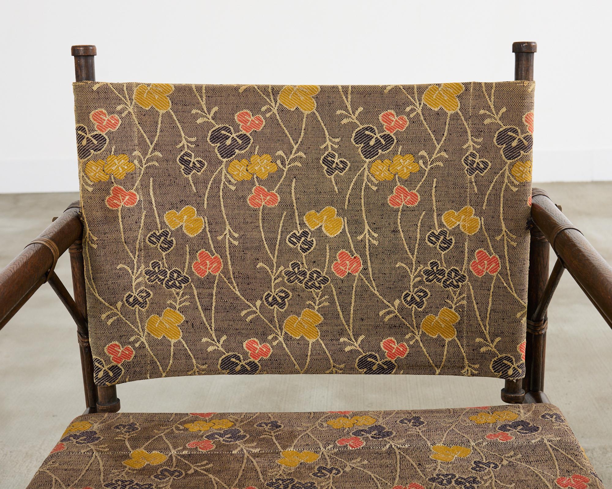 20th Century Forbes for McGuire Campaign Style Oak Officer's Chair For Sale