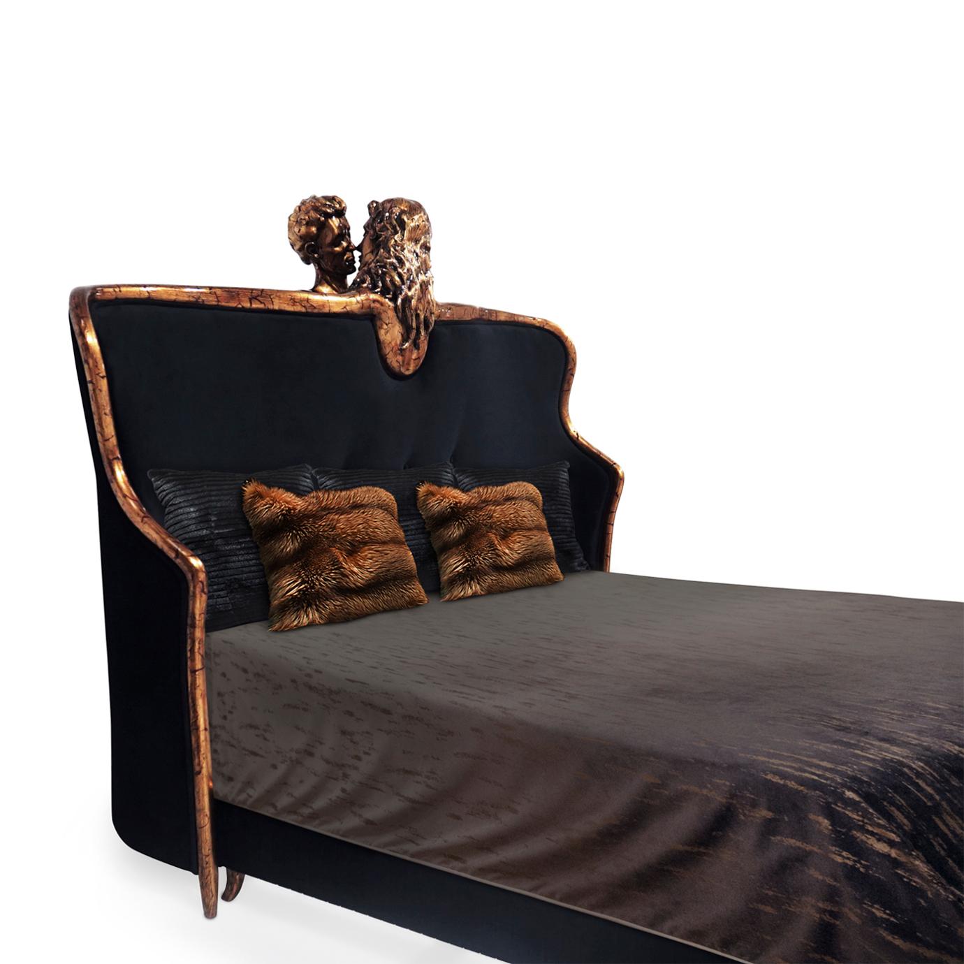 Portuguese Forbidden Black Bed Queen Size For Sale