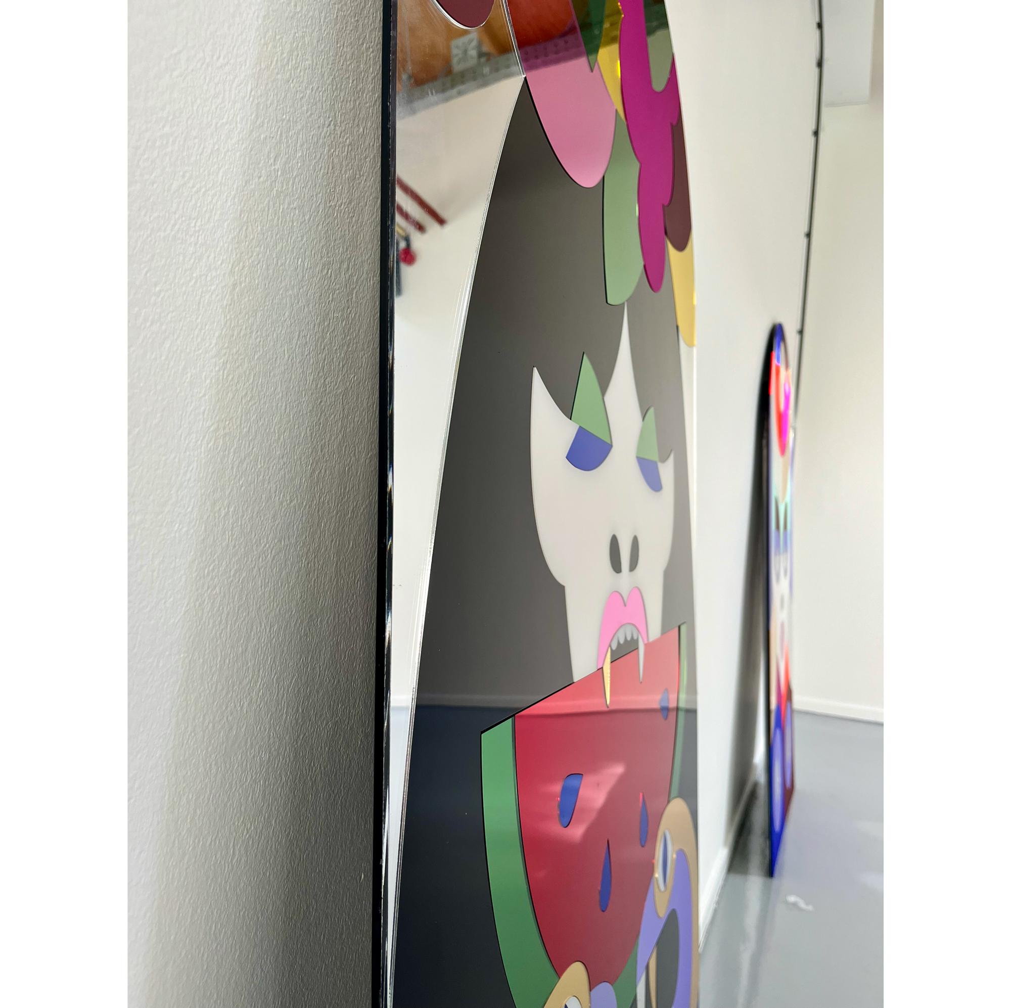 Fruit défendu, grande œuvre d'art miroir colorée en plexiglas en vente 3