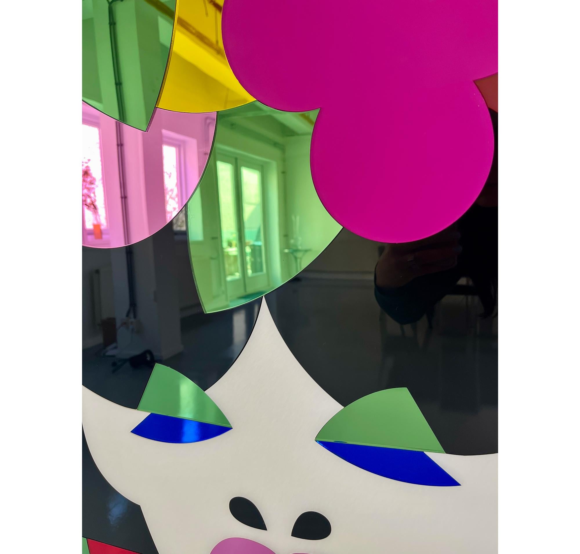 Other Forbidden Fruit, large colorful mirror artwork made of plexiglass For Sale