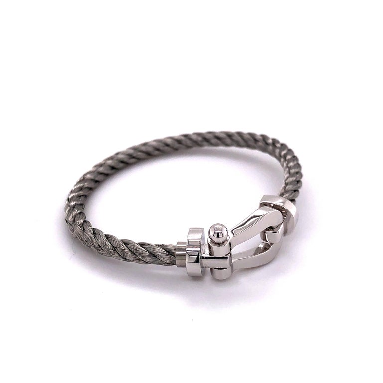 FRED Force 10 MM Half Diamond Bracelet 18K WG 750 Steel size15 90185024