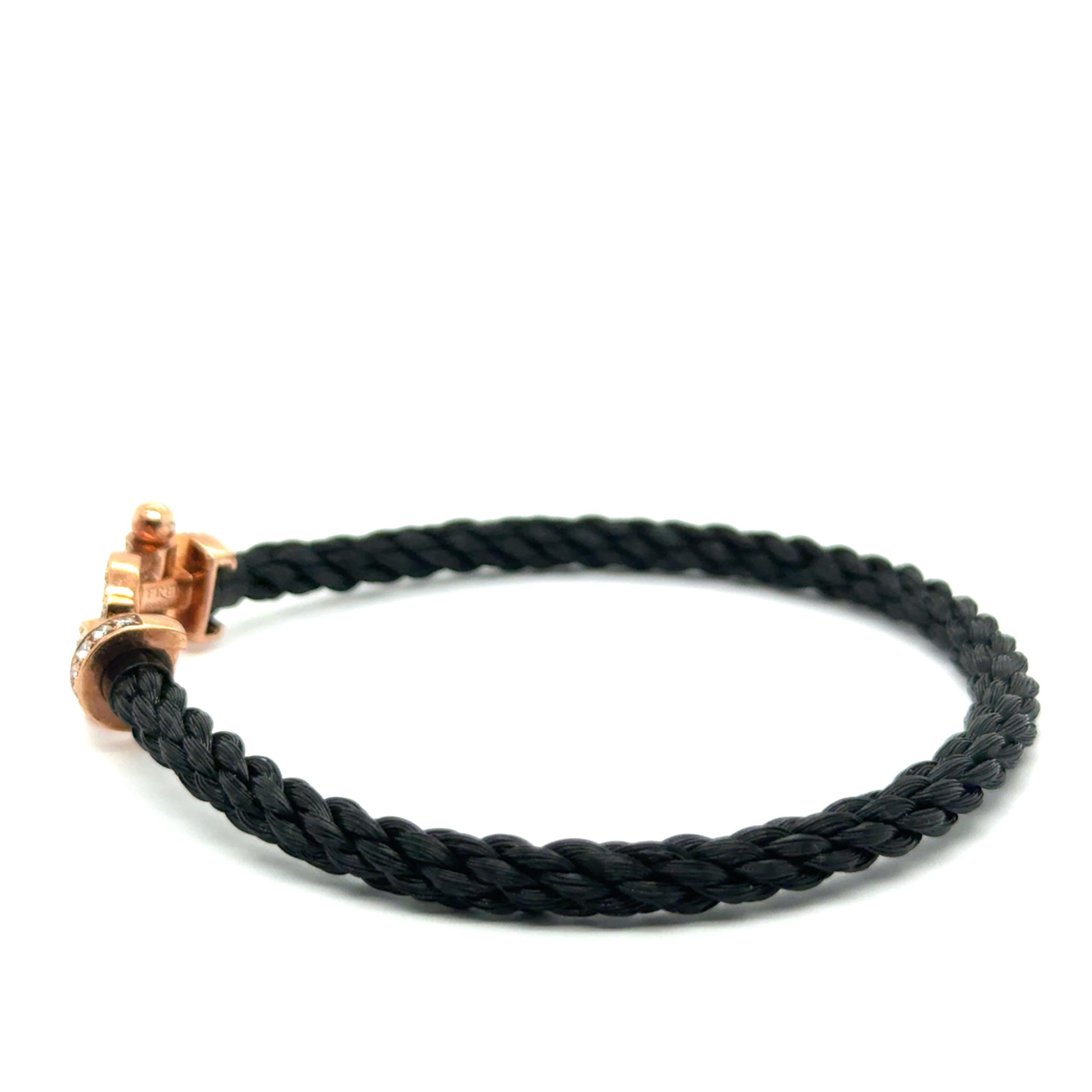 Bracelet Force 10 avec diamants en or rouge 18 carats par Fred Paris en vente 1