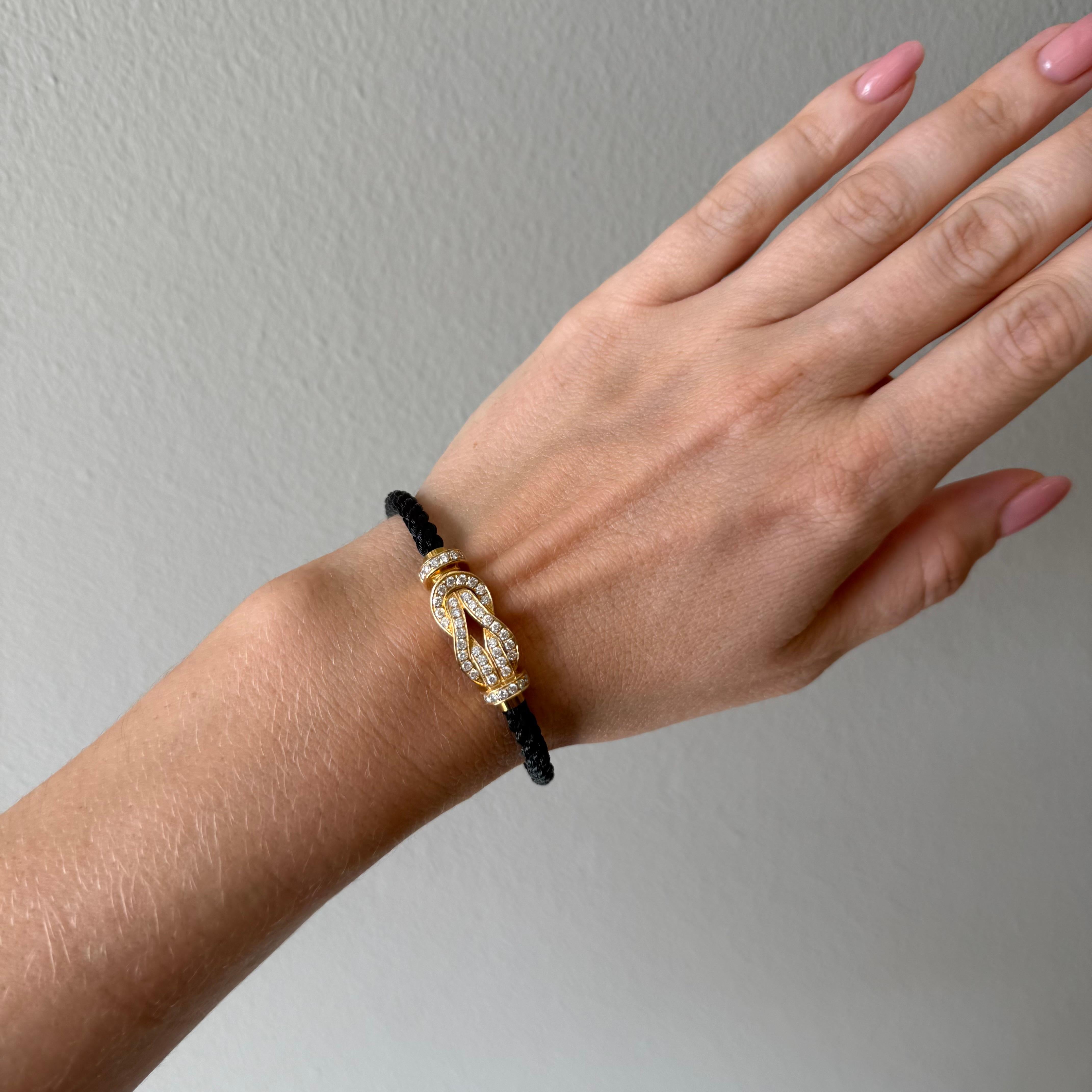 Moderne Bracelet Force 10 avec diamants en or jaune 18 carats par Fred Paris en vente