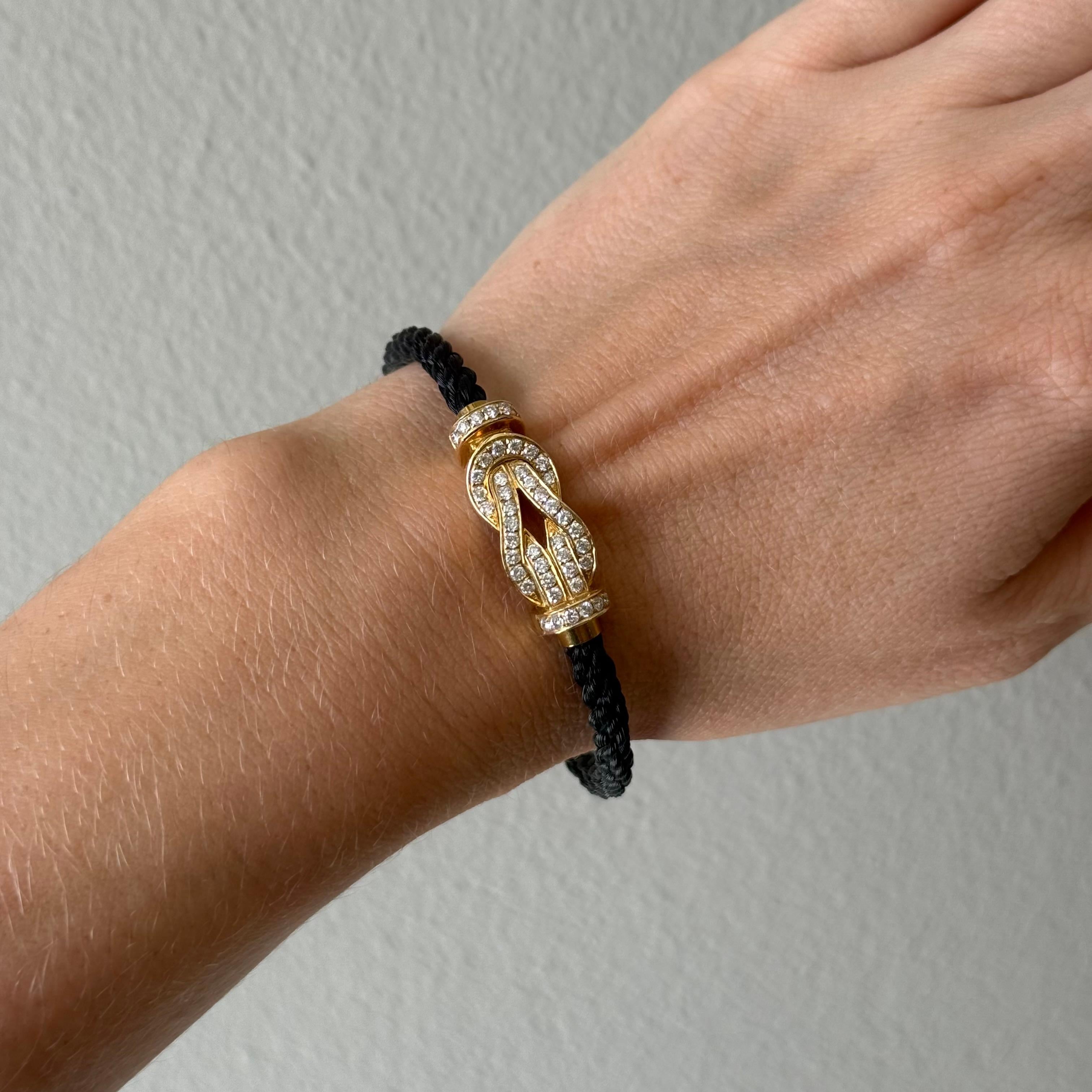 Taille brillant Bracelet Force 10 avec diamants en or jaune 18 carats par Fred Paris en vente
