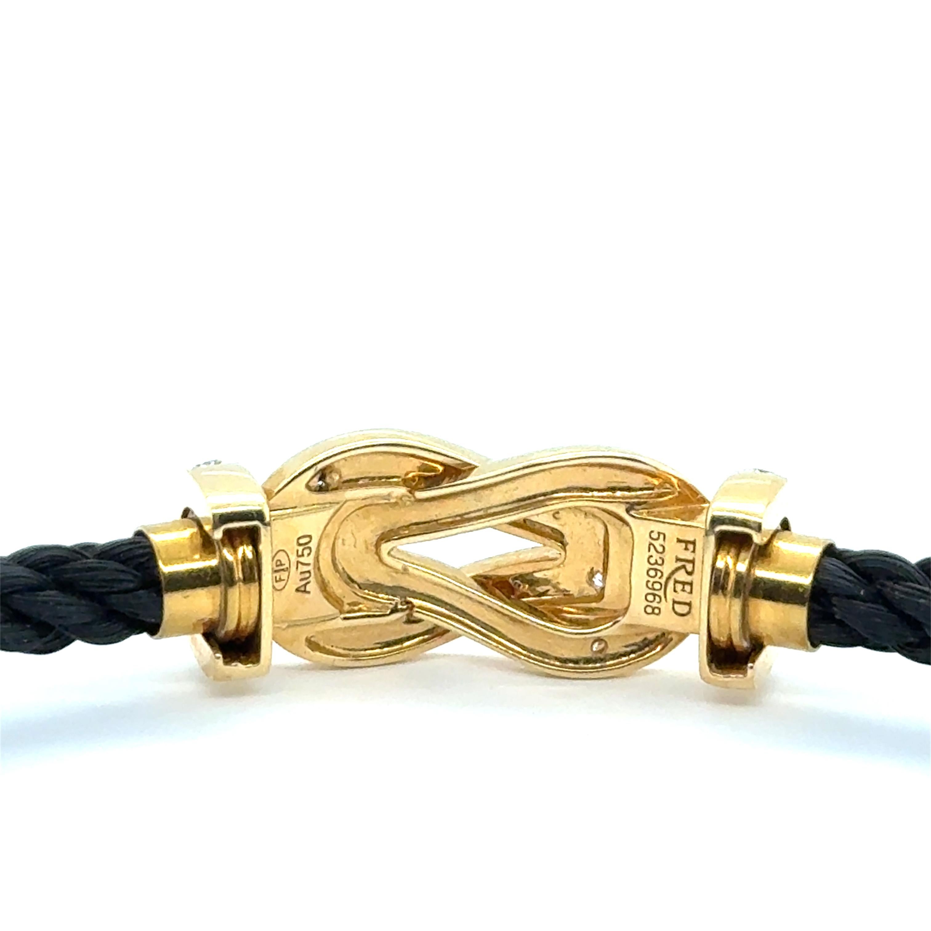 Bracelet Force 10 avec diamants en or jaune 18 carats par Fred Paris Bon état - En vente à Lucerne, CH