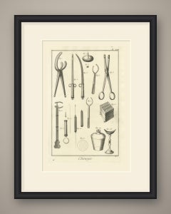 Forceps and Bladed Instruments, Diderot Chirurgie Plate XXIII, circa 1772