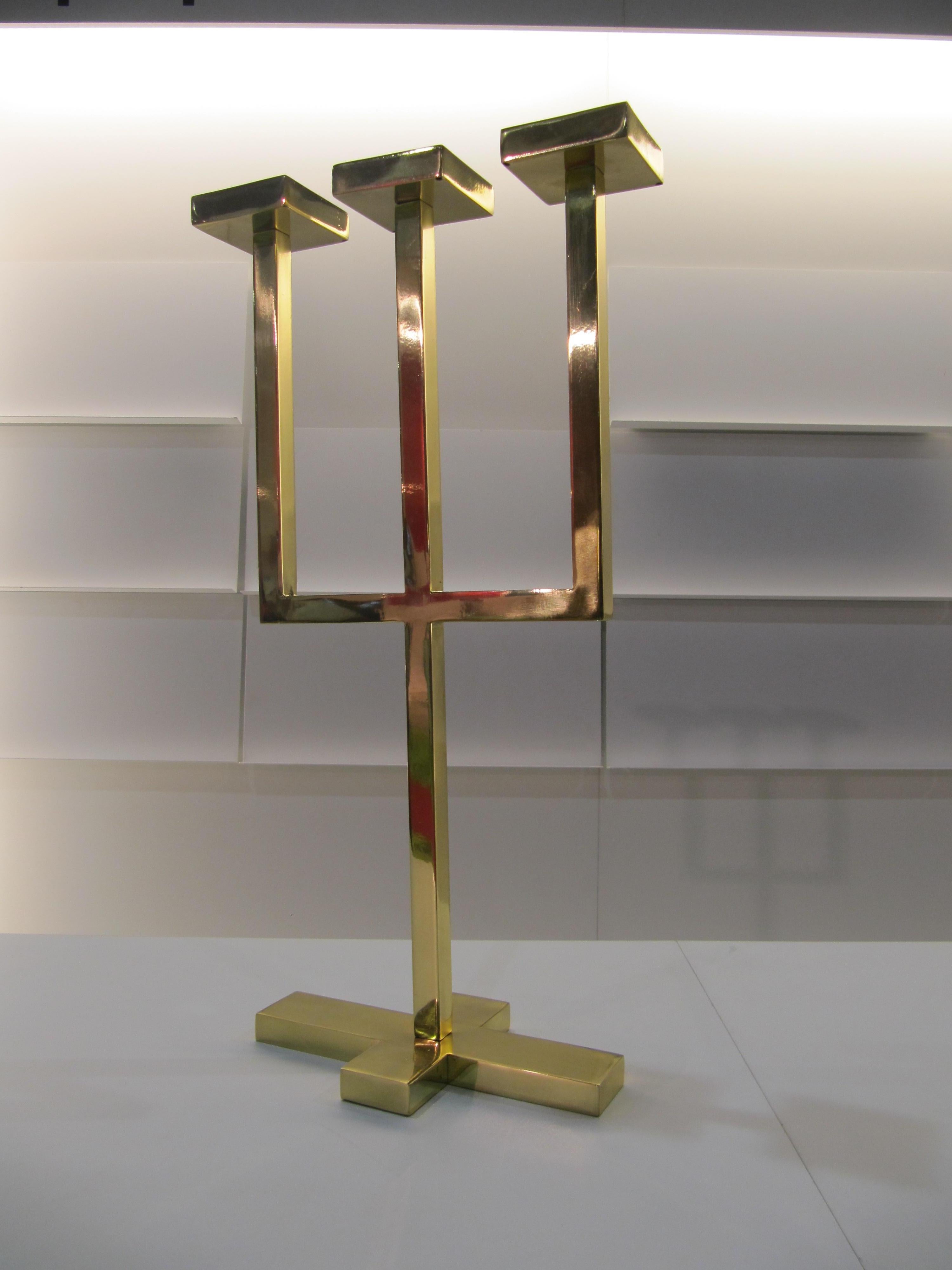 Other Forch Candleholder in Brass by Nicola Falcone Made in Italy For Sale