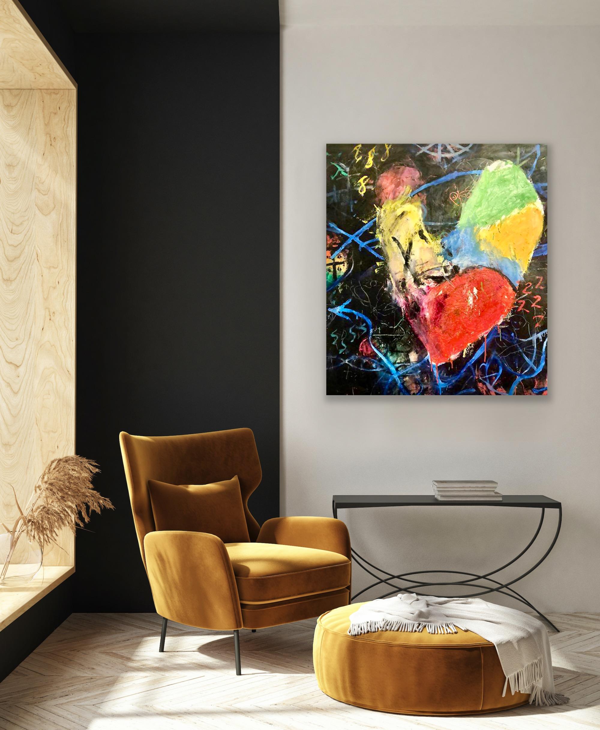 Heartland 2 - Noir Abstract Painting par Ford Crull
