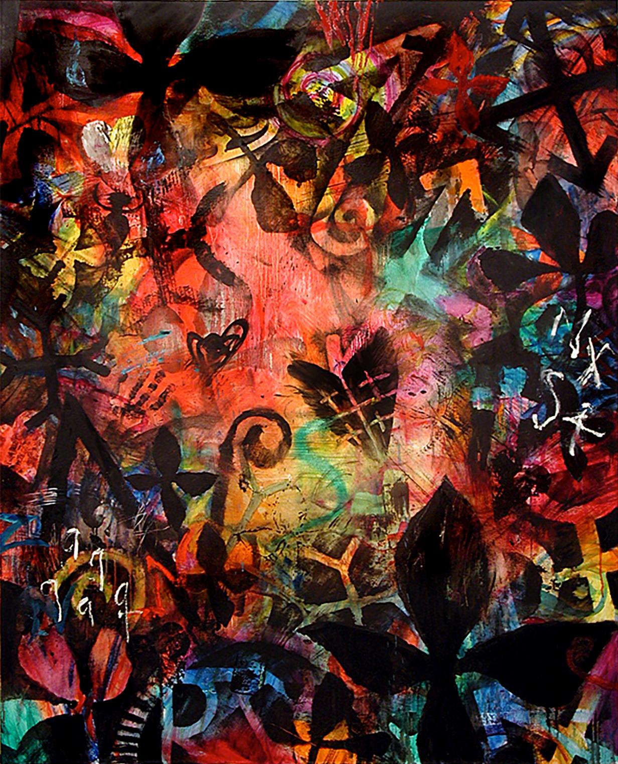 Ford Crull Abstract Painting - Midsummer Night Ruby 2