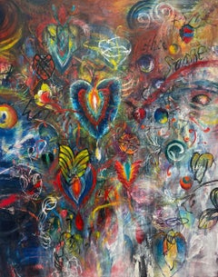 "My Secret"- Colorful Neo-Expressionist Painting